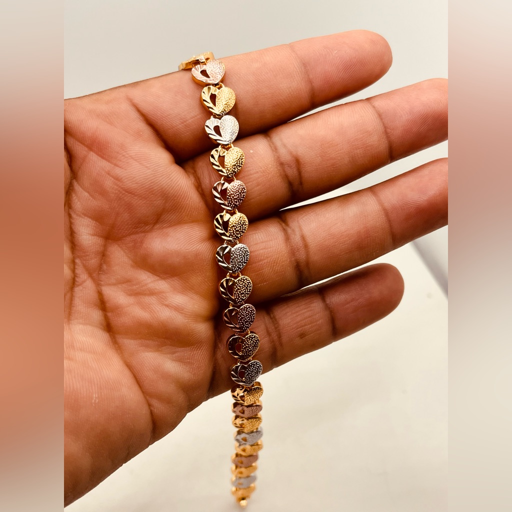 Gold Plated Bracelet For Women Hearts Design 20$